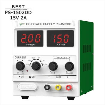 Источник питания постоянного тока BEST PS-1502DD 15V2A, Регулируемый Ремонт телефонов, Защита от короткого замыкания, перегрузки, Стабилизированный источник питания напряжения