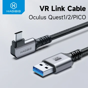 Кабель Hagibis Link для Высокоскоростной передачи данных Oculus Quest 2/Quest 1/Pico, Зарядный Шнур для игровых ПК, Аксессуары для гарнитуры виртуальной реальности
