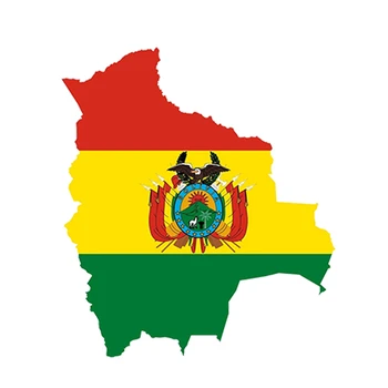 Карта Боливии, силуэт флага, наклейка на автомобиль, Водонепроницаемая Солнцезащитная наклейка на бампер, холодильник, ноутбук, аксессуары для Windows, 13 см * 11 см