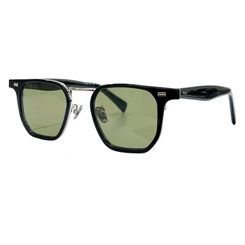 Квадратные солнцезащитные очки из ацетата и сплава для мужчин, Роскошные дизайнерские Винтажные солнцезащитные очки, Мужские Очки UV400 Gafas De Sol Hombre