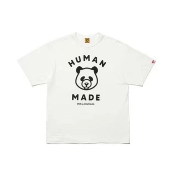Классическая футболка с мультяшным животным принтом, сшитая человеком, Мужские, женские, 1:1, высококачественные белые хлопковые футболки для отдыха, топы, тройники