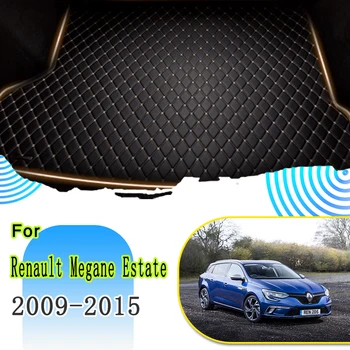 Коврики в багажник автомобиля для Renault Megane Estate Tourer 2009 ~ 2015 Водонепроницаемые защитные накладки, кожаный коврик, крышка багажника автомобиля, автомобильные аксессуары