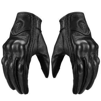 Кожаные мотоциклетные перчатки для мужчин, кожаные перчатки для верховой езды из овчины с сенсорным экраном, идеально подходящие перчатки из овчины