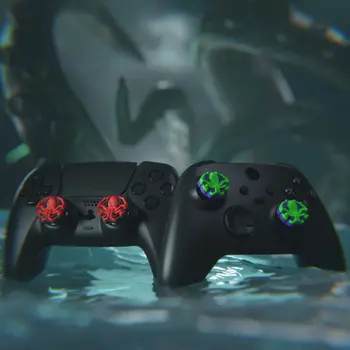 Колпачки для захвата большого пальца PlayVital Octopus для контроллера ps5 / 4, Колпачки для джойстиков Xbox серии X/ S, Крышка для джойстика Switch Pro