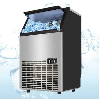 Коммерческий льдогенератор 50 кг/24 Ч, машина для приготовления льда, Автоматический Квадратный кубик льда, Бытовая техника