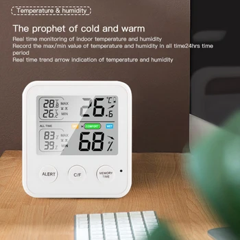 Комнатный термометр, Гигрометр, измеритель влажности, Монитор температуры и влажности с двумя датчиками, датчик влажности для детской комнаты