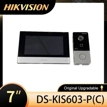 Комплект видеодомофона Hik DS-KIS603-P (C), Стандартный POE Дверной звонок DS-KV6113-WPE1 (C) и DS-KH6320-WTE1, Дверная станция Wi-Fi, монитор