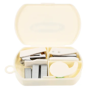 Коробка для ручного инструмента, степлер, мини-скобы, набор канцелярских принадлежностей для путешествий, диспенсер для клейкой ленты, стол, милый