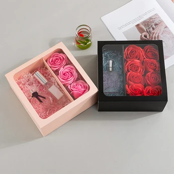 Коробка с ручкой, Шкатулка с розами, держатель для ювелирных изделий, цветы, Обручальное кольцо, Серьги, ожерелье, Подарочная коробка на День Святого Валентина, набор