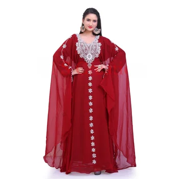 Красные Дубайские Темно-бордовые Марокканские Кафтаны, платье Abaya Farsha, Красивое Длинное платье, Европейский и американский модный тренд