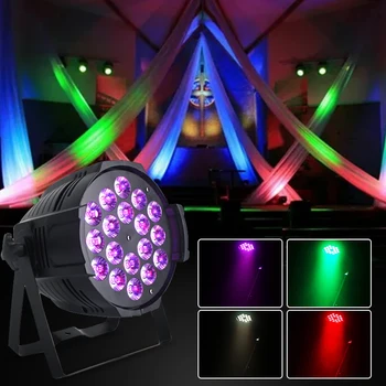 Красочный 18x10 Вт RGBW Алюминиевый корпус LED Wash Light Uplight RGBW Disco Lighting LED Par Can Stage Lights