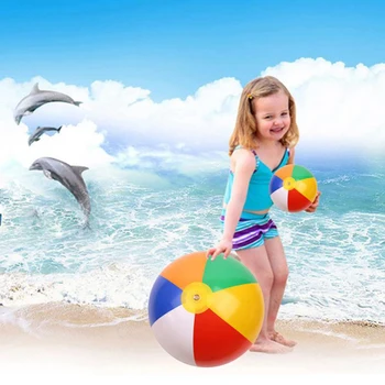 Красочный пляжный мяч Надувная летняя игрушка для плавания, игрушка для игры в бассейне, игра для отдыха на открытом воздухе, водные игры для детей, подарок
