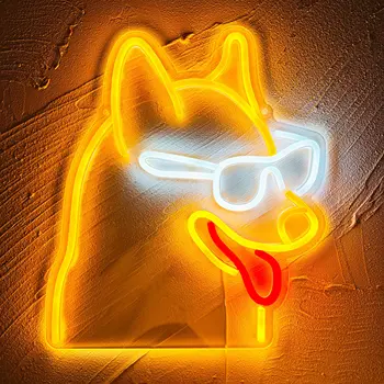 Крутая Собака СО светодиодной неоновой Подсветкой USB Подарки Зоомагазин Бизнес Вывеска Вечеринка Гобелены для спальни Декор дисплея Светящийся Неоновый Свет Акрил