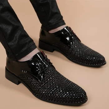 Летняя мужская Кожаная обувь, Деловая Повседневная мужская обувь, Модные Вечерние туфли с острым носком, Дышащие Сандалии Zapatos De Hombre