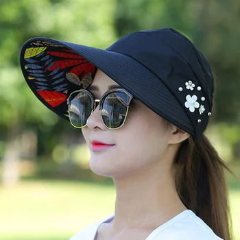 Летняя шляпа с защитой от ультрафиолета, Черная Женская Солнцезащитная шляпа с широкими полями из хвоща для отдыха, Спортивная шляпа для кемпинга, Рыболовная шляпа