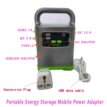 литиевая батарея 12v 4A 58000mAh Портативный накопитель энергии Power Bank Зарядное устройство Мобильный телефон USB Наружное светодиодное освещение Вентилятор Ноутбук