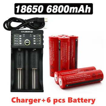 Литий-ионная аккумуляторная батарея 3,7 В для светодиодного фонарика batery litio battery + зарядное устройство