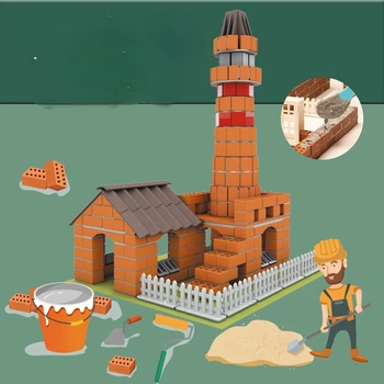 Маленький Каменщик, имитирующий дом своими руками, Мини-дом, строительный Набор, модель дома Своими руками, игрушки