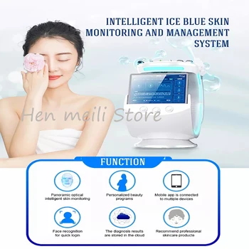 Машина для Микродермабразии Ультразвукового ухода за кожей 2022 Ice Blue Magic Mirror Skin Analyzer Oxygen Hydrafacial Machine В Магазине