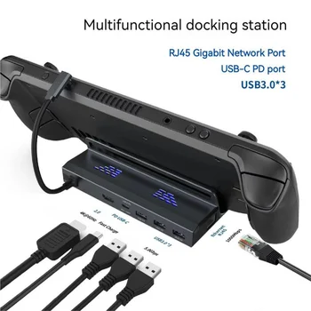 Многофункциональная док-станция для преобразования видео 6 в 1 для паровой палубы Док-станция для расширения ТВ-конвертера с кабельным портом База для преобразования ТВ