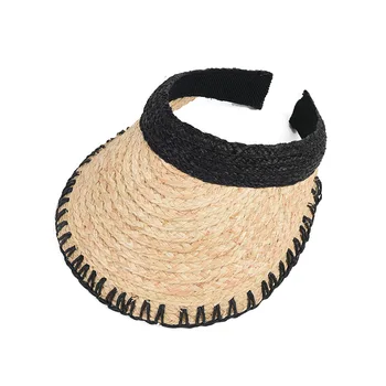 Модная женская шляпа, весна и лето, новый стиль, пустой цилиндр из рафии, натуральная шляпа на шпильке, уличные солнцезащитные шляпы оптом