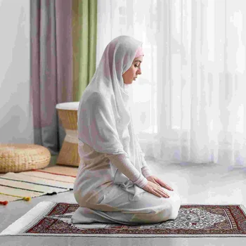 Молитвенный Ковер CLISPEED Портативный Молитвенный Коврик С Кисточками, Молитвенный Мусульманский Ковер с Сумкой Для Хранения