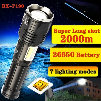 Мощный светодиодный фонарик BX-P19 High Power Torch light Перезаряжаемый тактический фонарик Zoom Lantern Long Shot Torch Для кемпинга