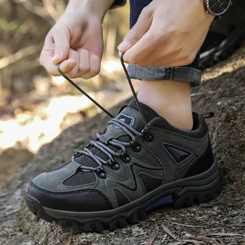 Мужская легкая удобная обувь для альпинизма, кроссовки на шнуровке, повседневная уличная нескользящая мужская обувь для ходьбы