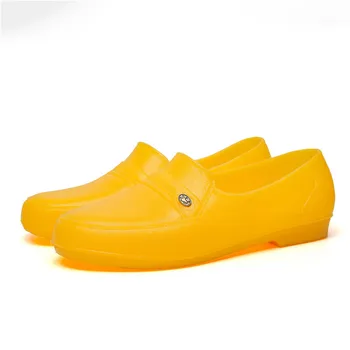 Мужская новая Непромокаемая обувь для Мелководья, Противоскользящая Водонепроницаемая обувь для воды, Мужские Резиновые сапоги, Рабочая обувь желтого цвета