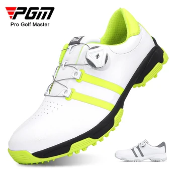 Мужская обувь для гольфа PGM, Шнурки с ручкой, Нескользящая Водонепроницаемая мужская спортивная обувь