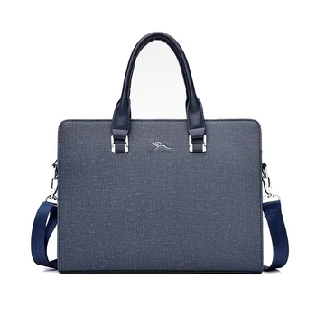Мужская сумка-портфель большой емкости, сумка для файлов, портфель-атташе, деловое письмо через плечо, синий, черный