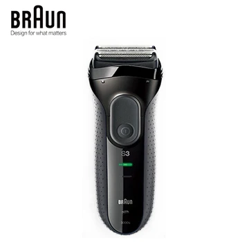 Мужская электробритва Braun Series 3 3000S, 3 независимо плавающих насадки для бритья, Электробритва для сухой и влажной уборки