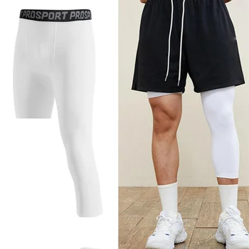 Мужские компрессионные капри на одну ногу, специальные спортивные штаны нового стиля