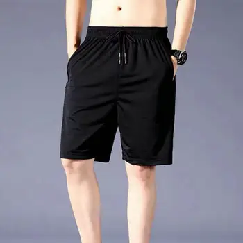 Мужские Летние шорты, Быстросохнущие Дышащие эластичные карманы на талии, тонкие сетчатые охлаждающие спортивные короткие брюки, мужская одежда