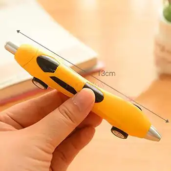 Мультяшная автомобильная шариковая ручка, креативные канцелярские принадлежности, милая мультяшная вращающаяся автомобильная шариковая ручка