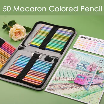 Набор цветных карандашей KALOUR из 53 предметов, Макарун, высококачественная художественная роспись граффити, карандаш, цветной грифель, Школьный набор для рисования