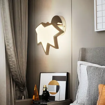 Настенные светильники Maple Leaf LED Gold из медного стекла, светодиодный настенный светильник, прикроватное бра для гостиной, столовой, спальни, фоновая лампа