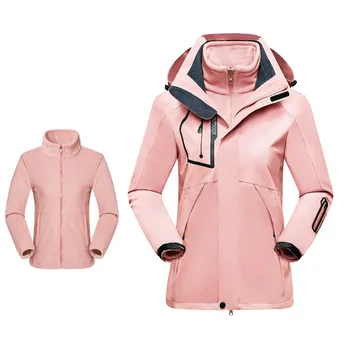 Новая зимняя куртка Для мужчин и Женщин, Три в одном, Ветрозащитный Теплый Альпинистский костюм, Уличные Парки, Куртки с несколькими карманами, женские 2022