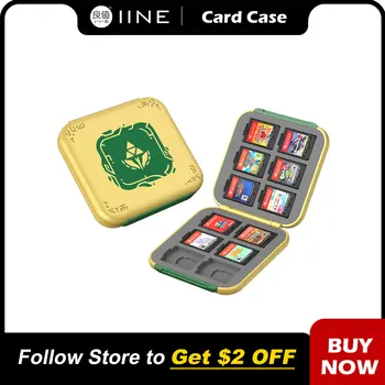 Новая Золотисто-Зеленая Кассетная коробка, Чехол для 12 карточек, Совместимые игровые карты Nintendo Switch