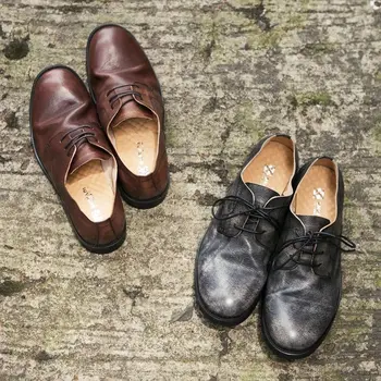 Новая мужская кожаная повседневная обувь в британском стиле, мужская модная плиссированная мужская обувь ручной работы на шнуровке, ретро-обувь с круглым носком