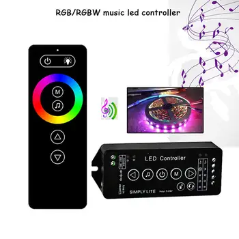 Новая музыкальная радиочастотная лента светодиодный контроллер музыкальный звуковой датчик 5-24 В пульт дистанционного управления с настенным держателем для всех RGB/RGBW полосовых ламп