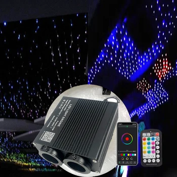 Новые Оптоволоконные светильники с Двойными головками Smart APP Light engine CAR ROOM RF control Cable Потолочные светильники со звездным эффектом RGBW WAPP NEW