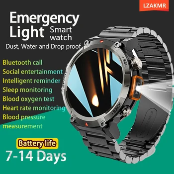 Новые Смарт-часы S100 Аварийное Освещение Вызов Bluetooth Защита от Пыли, Воды и падений Срок службы батареи 7-14 дней Smartwatch