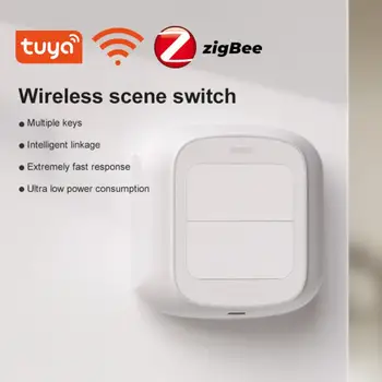 Новый Tuya WiFi/ZigBee 2 Банды Беспроводной Переключатель 6 Сцен Кнопочный контроллер с питанием от батареи Сценарий автоматизации Умный дом