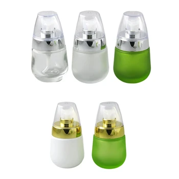 Новый дизайн 30 мл 30cc 1 унция стеклянная бутылка для лосьона прозрачная зеленая стеклянная бутылка с насосом для лосьона косметический контейнер 12 шт.