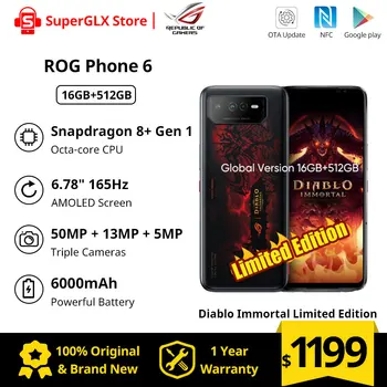Новый Игровой смартфон ASUS ROG Phone 6 Diablo Immortal Ограниченной серии Snapdragon 8 + Gen 1 165 Гц AMOLED Экран 5G мобильный телефон