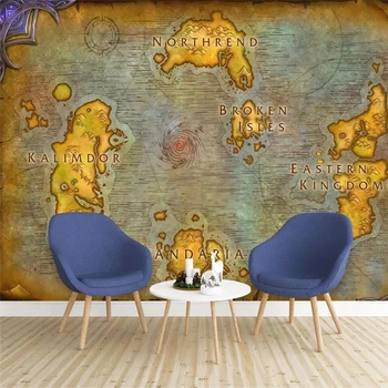 Обои на заказ 3d Гостиная Детская онлайн игра World of Warcraft карта ТВ фон стена Европейская древняя фреска обои