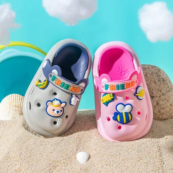 Обувь Dongdong для мальчиков и девочек, Милые сандалии на мягкой подошве, весенне-летняя Пляжная Противоскользящая Детская обувь