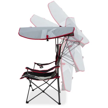 Оригинальное кресло Kelsyus с навесом - складное кресло для кемпинга, задних дверей и мероприятий на открытом воздухе - Черная полоса