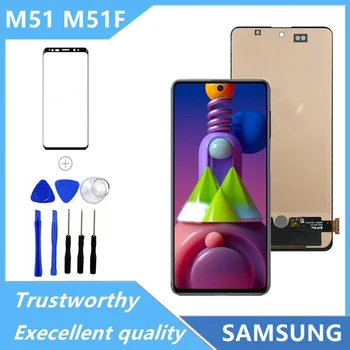Оригинальный дисплей M51 для Samsung Galaxy M51 M515F SM-M515F/DSN Замена сенсорного ЖК-экрана с рамкой, Для дисплея SamsungM51